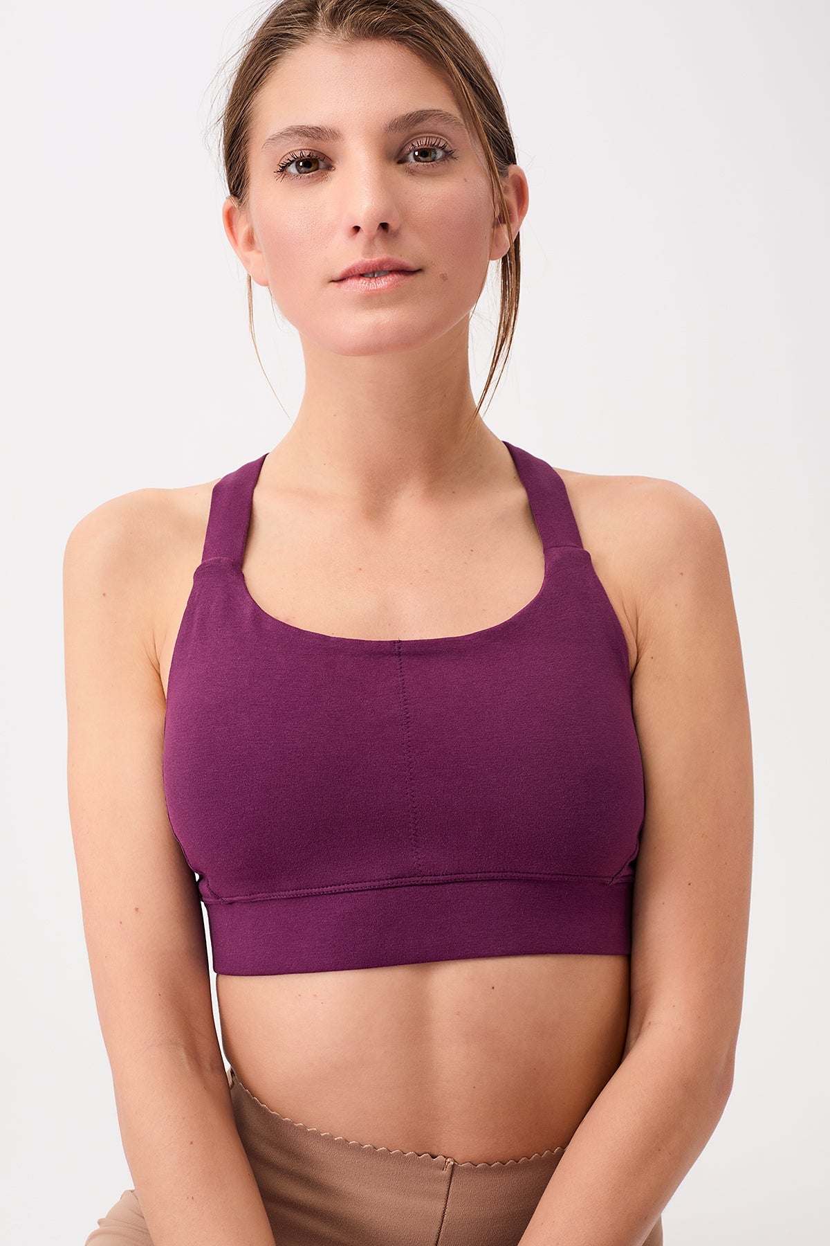 Extra Support Bra (Black Plum), GOTS