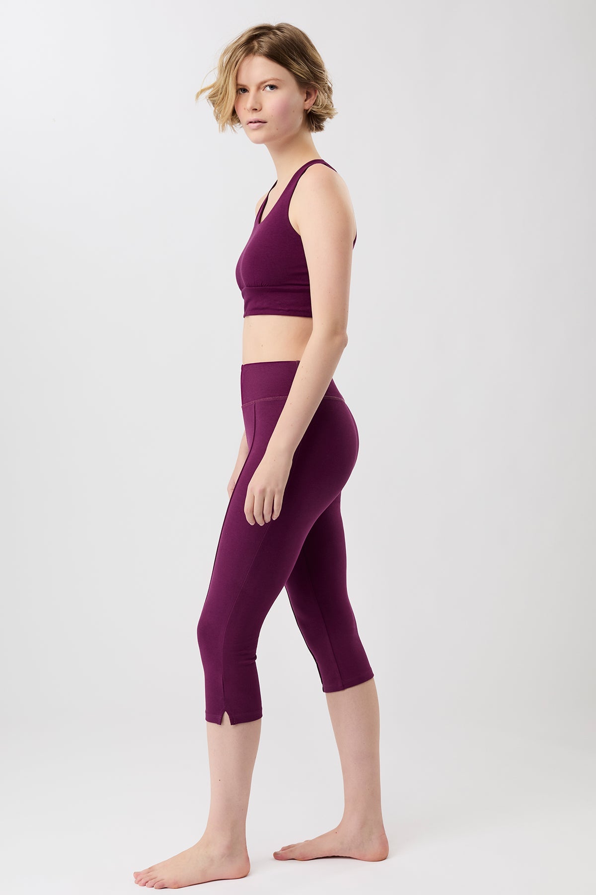 Capri Pants (Black Plum), GOTS