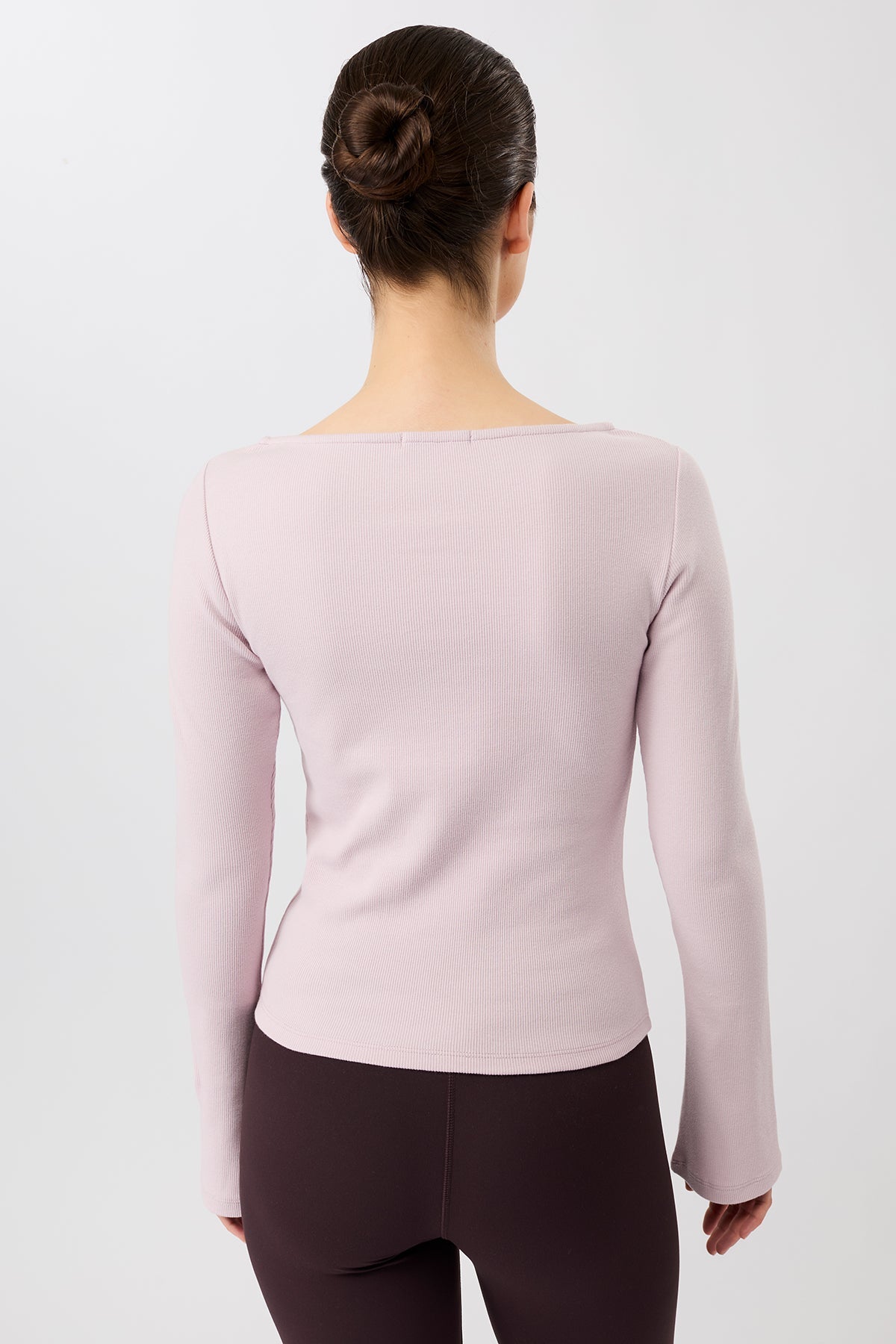 Ribbed Boat Neckline (Mauve), GOTS