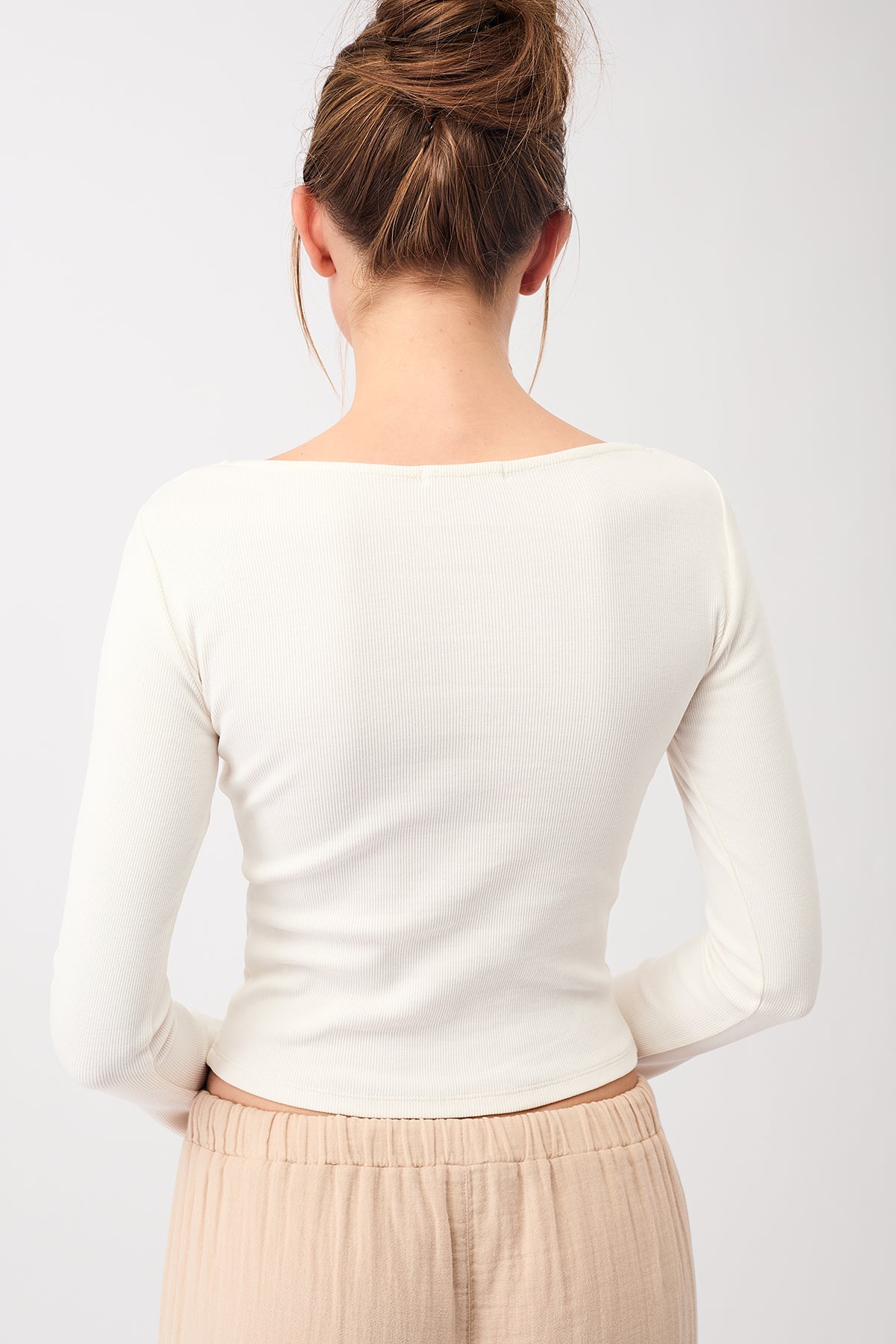 Ribbed Boat Neckline (White), GOTS
