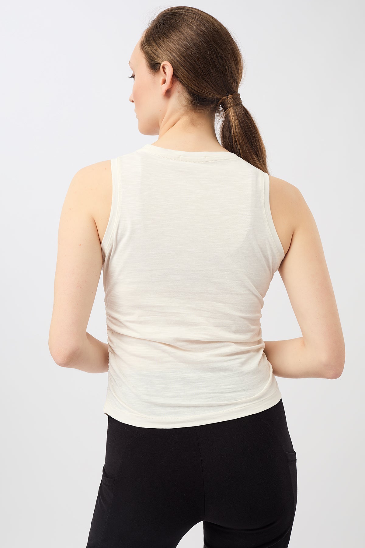 Cropped Ruffled Top (White)