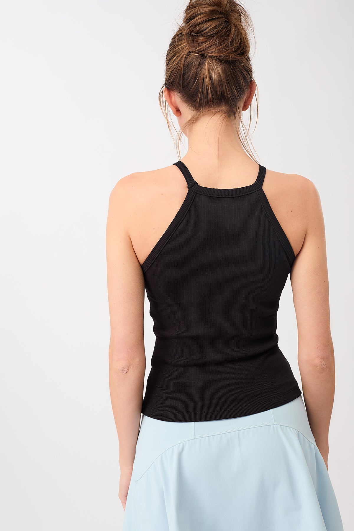 Ribbed Halterneck (Black), GOTS
