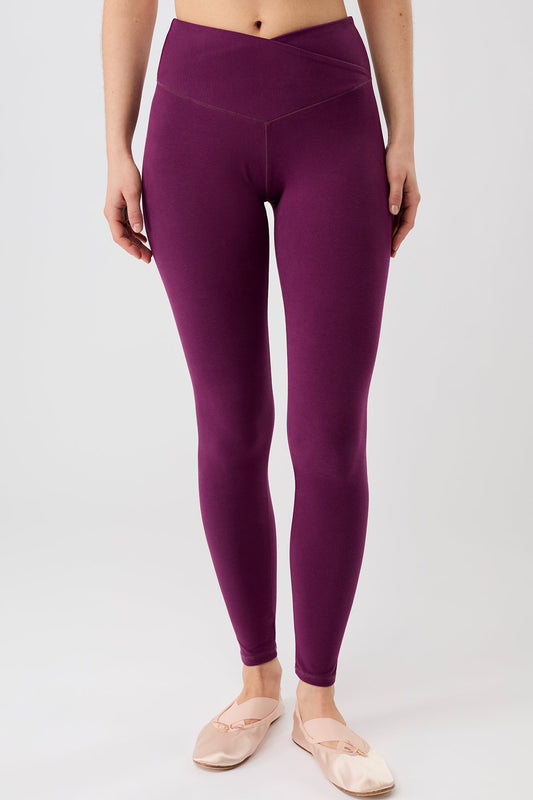 Wrap Legging (Black Plum), GOTS