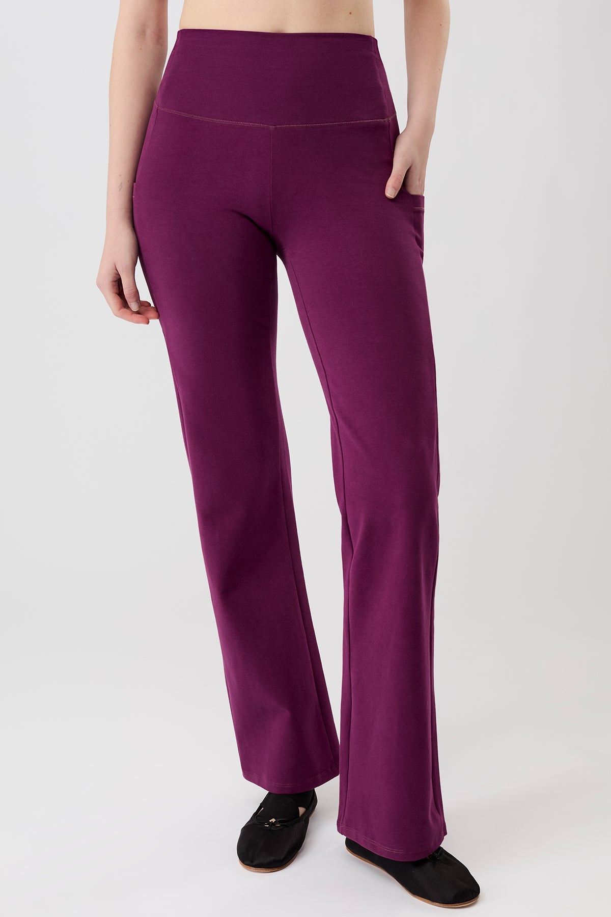 Straight Pants (Black Plum), GOTS