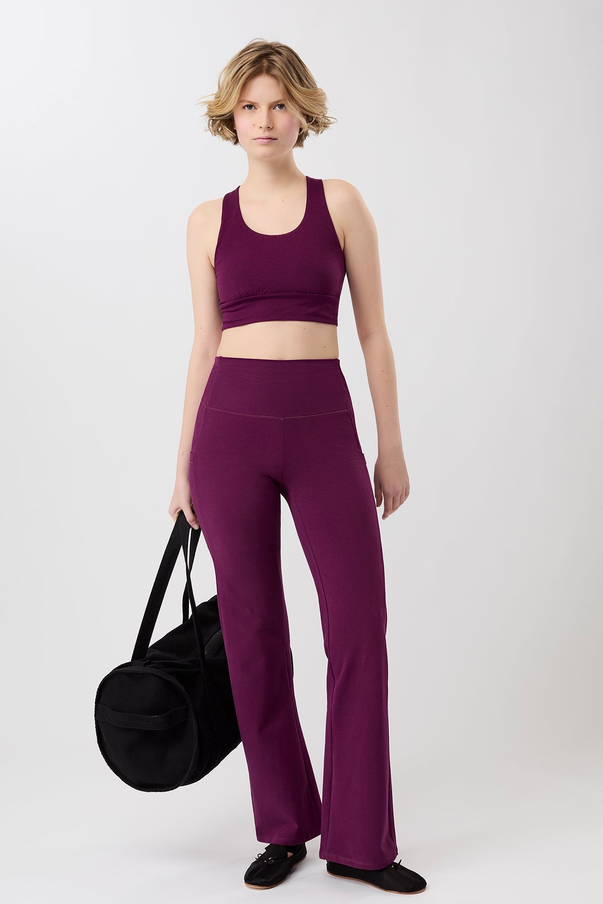 Straight Pants (Black Plum), GOTS