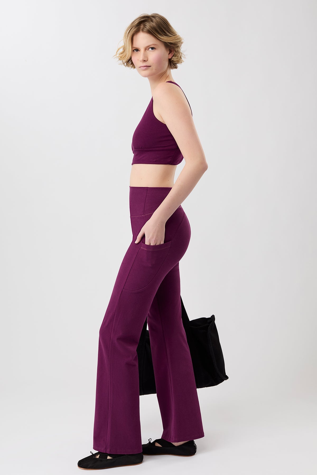 Straight Pants (Black Plum), GOTS