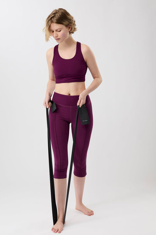 Capri Pants (Black Plum), GOTS