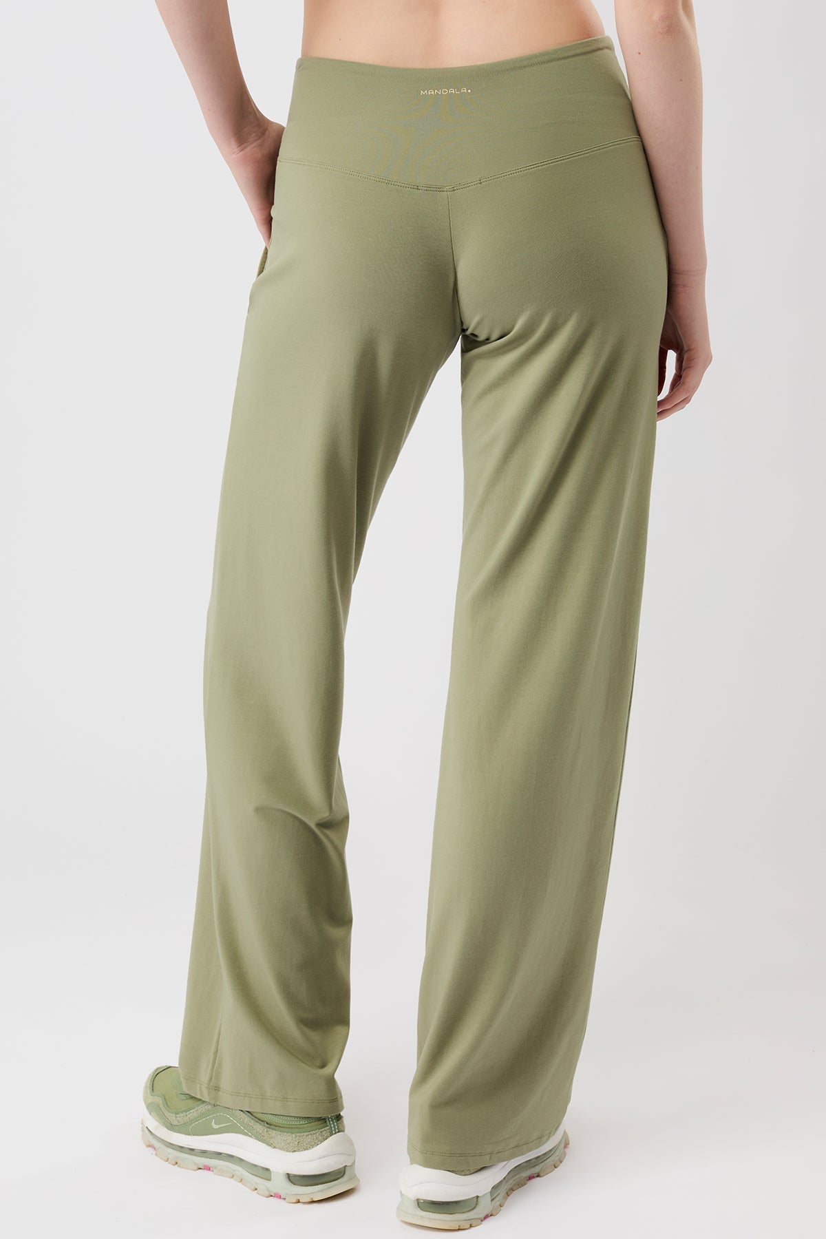 Wide Leg Workout Pants (Mossy Bark)