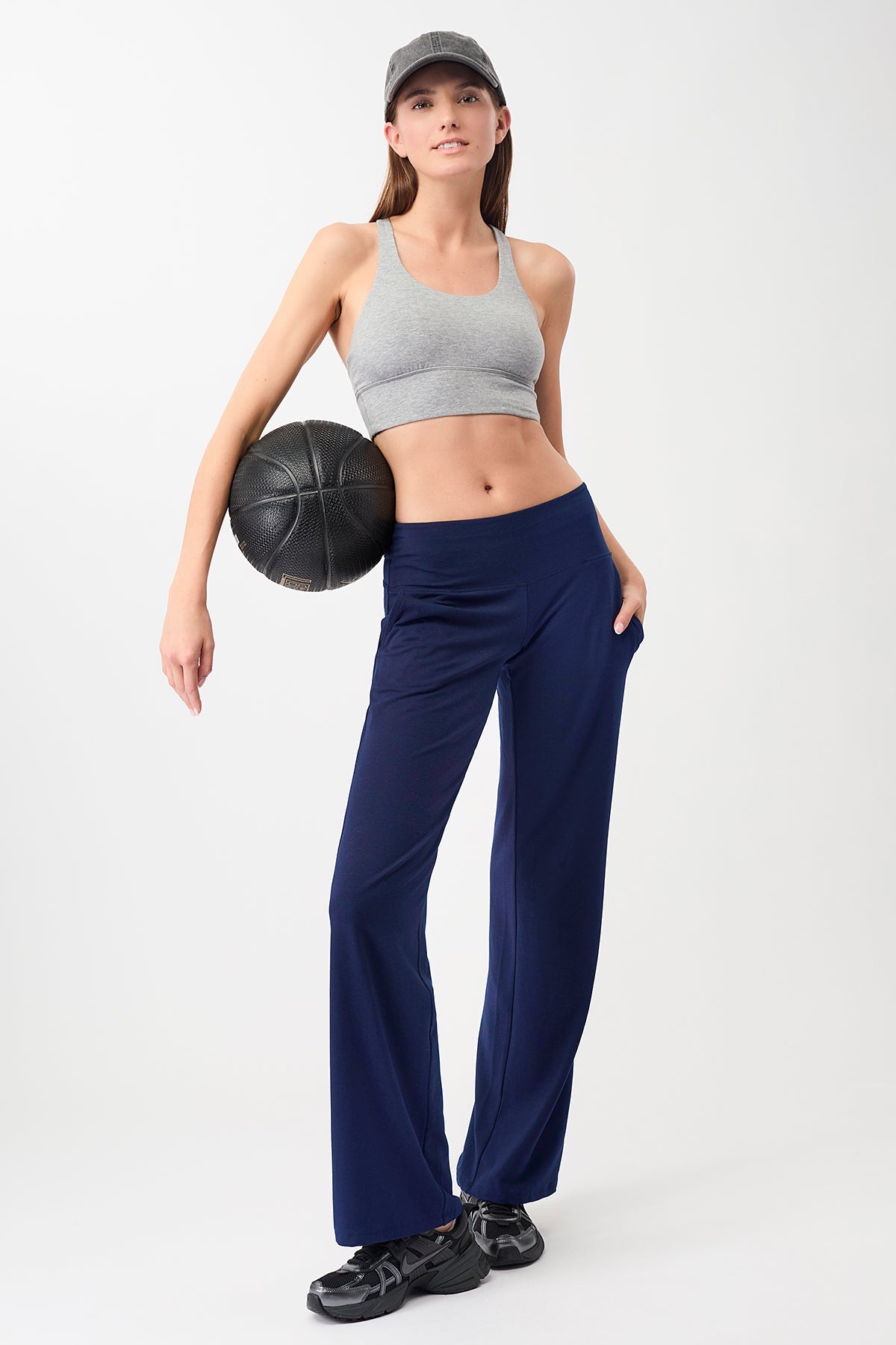 Wide Leg Workout Pants (Sepia Ink)