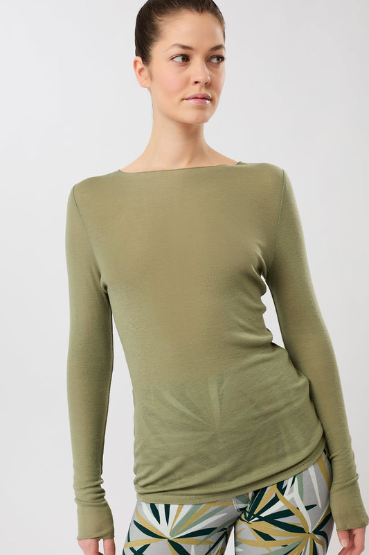 Crew Neck Wool Mix (Mossy Bark)