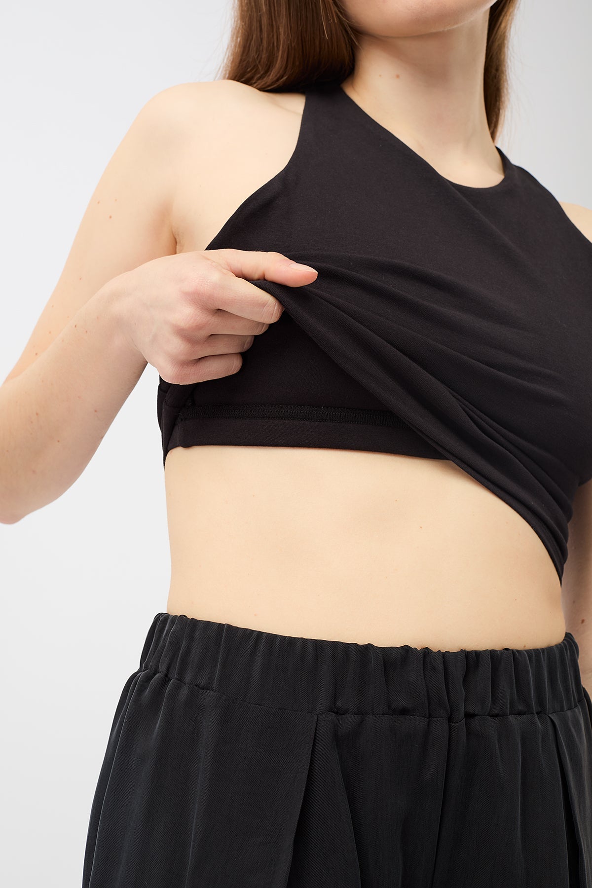 Cross Top (Black), GOTS